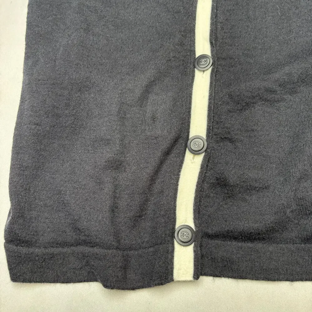 Chanel Uniform Wool Blend Cardigan Women's Medium CC Button Quiet Luxury